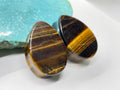 OOAK Tiger’s Eye Teardrop Plugs – 7/8" (22mm)