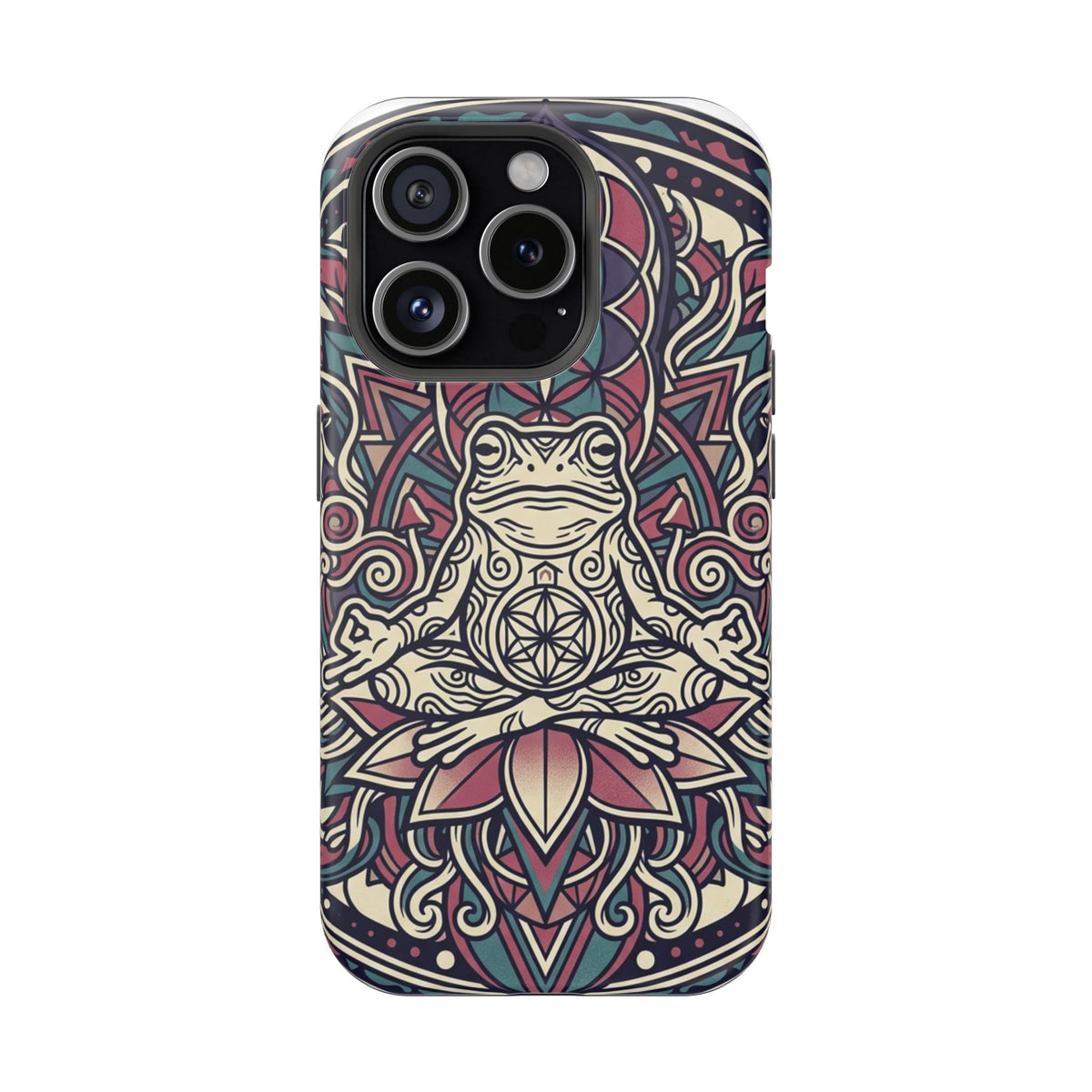 Meditative Frog Mandala Phone Case — Impact‑Resistant Protective Cover
