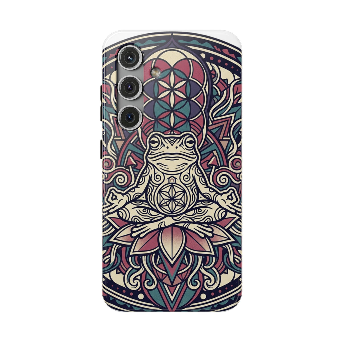 Meditative Frog Mandala Phone Case — Impact‑Resistant Protective Cover