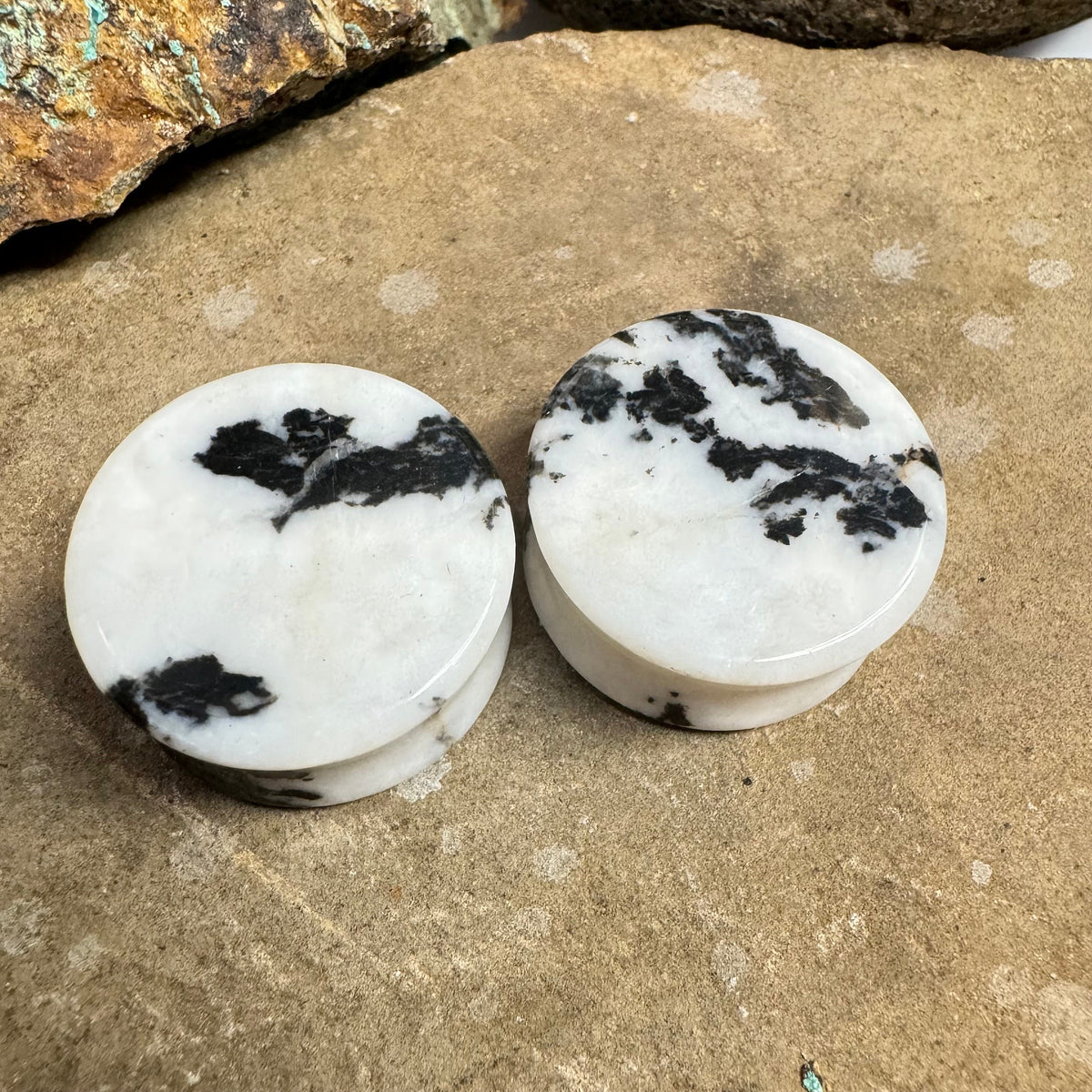OOAK Zebra Jasper Plugs – 1" (25mm) Double Flared
