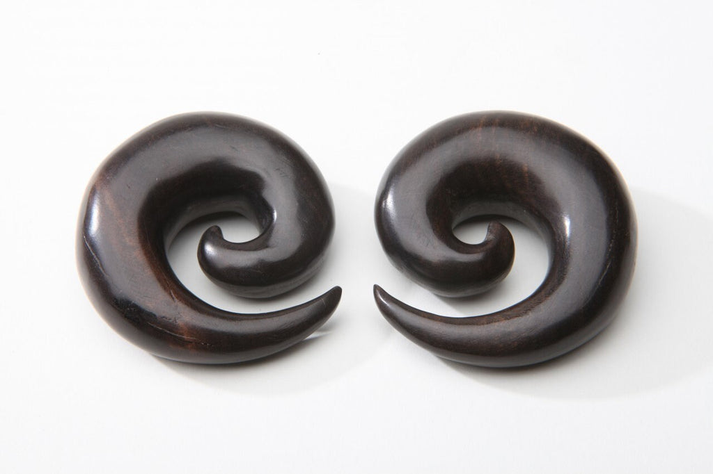 Ebony Wood Spiral Earrings – Limited Edition Ear Gauges