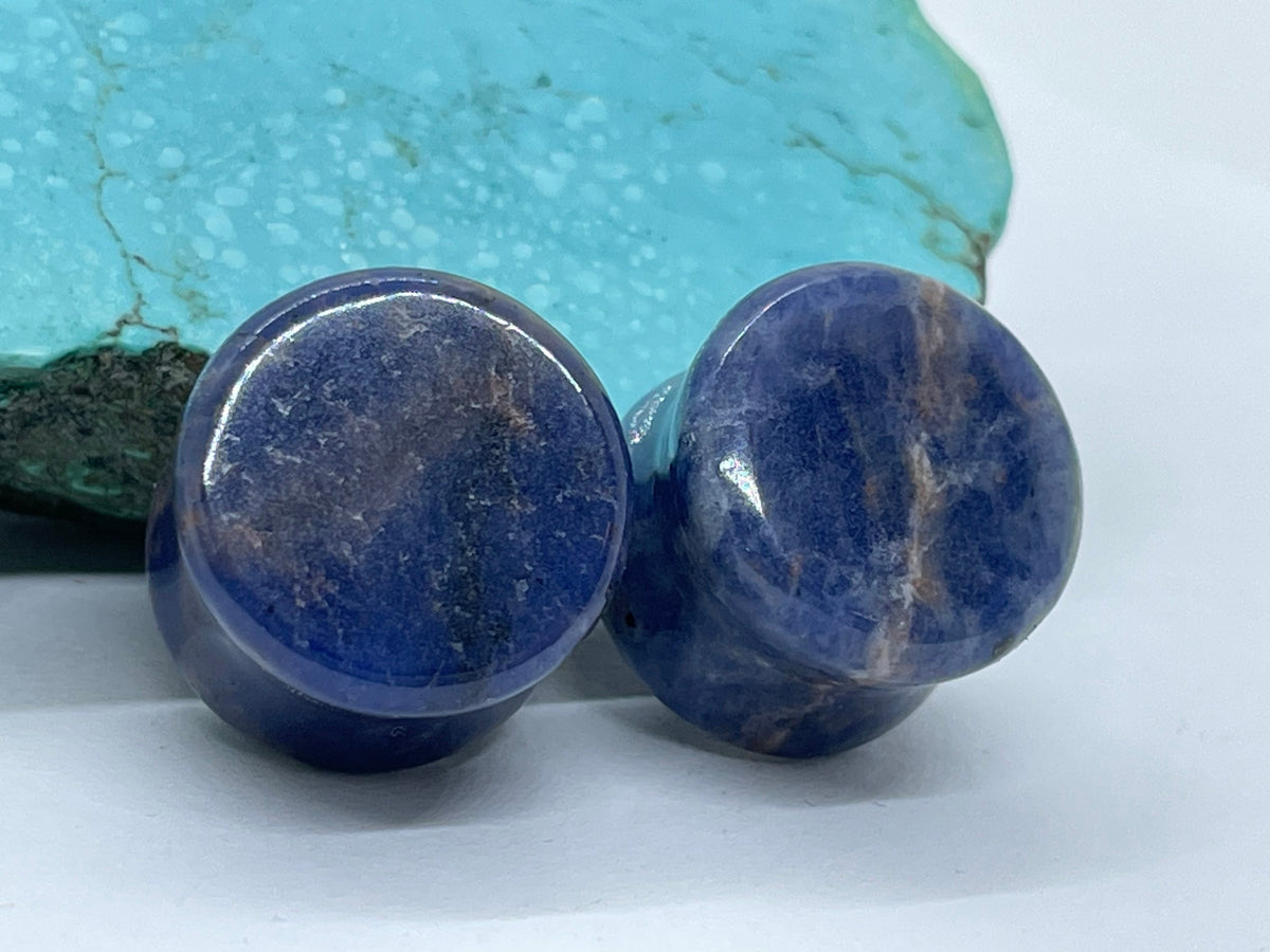 OOAK Sodalite Stone Plugs – 5/8" (16mm)
