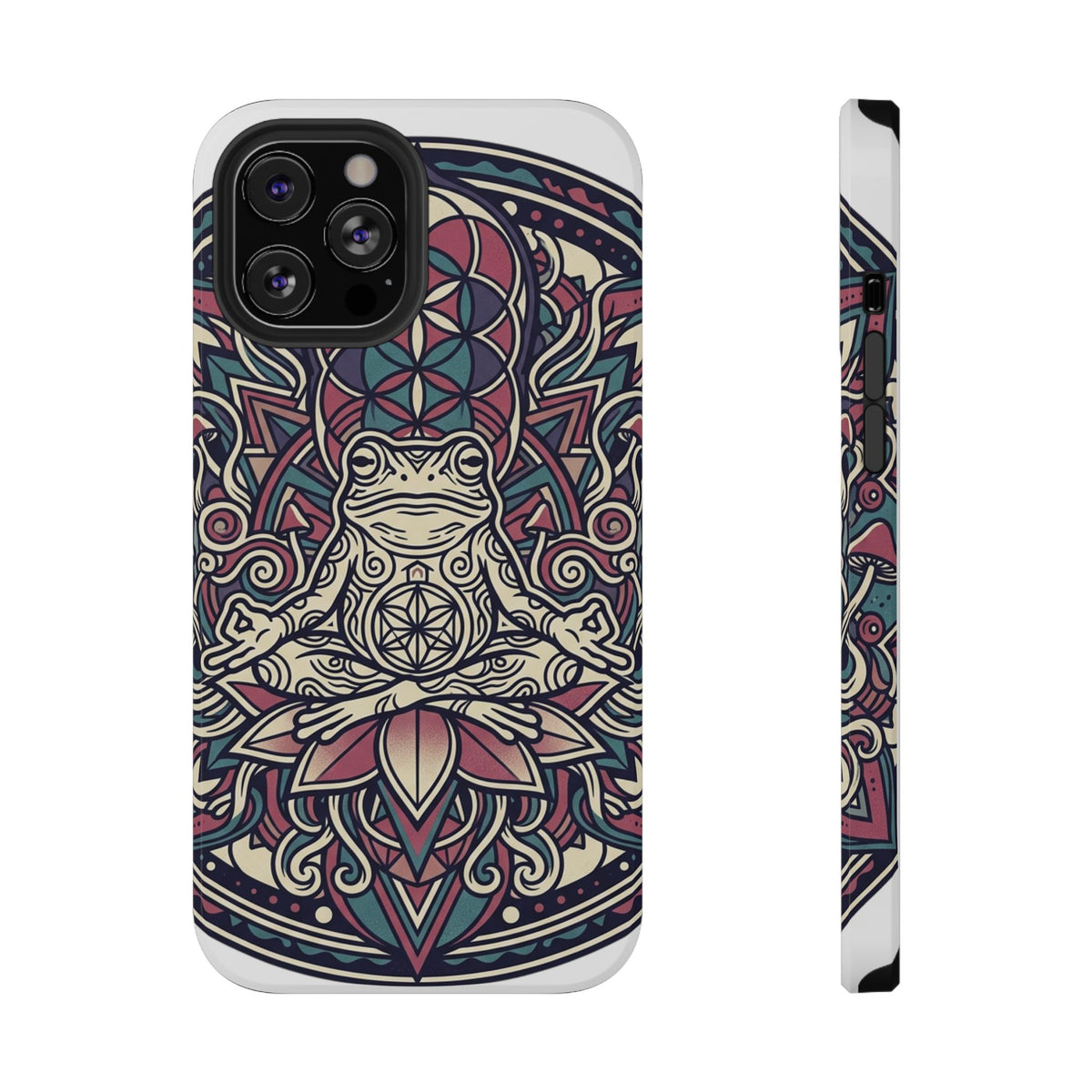 Meditative Frog Mandala Phone Case — Impact‑Resistant Protective Cover