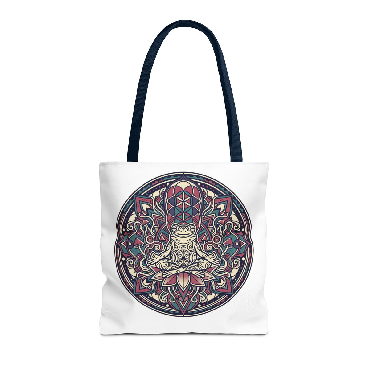 Meditating Cat Mandala Tote Bag — Boho Yoga, Spiritual Gift