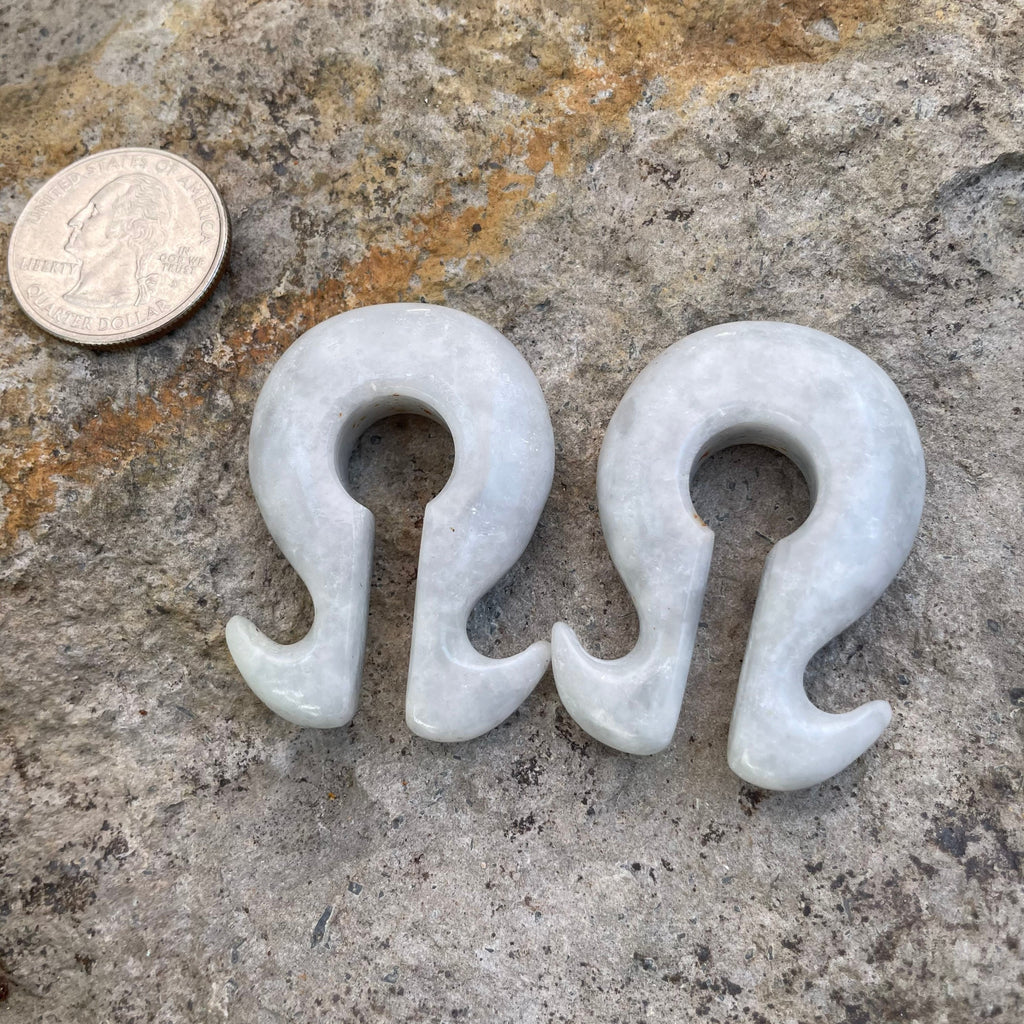 OOAK Jadeite Omega Ear Hangers – 7/16" (11mm)