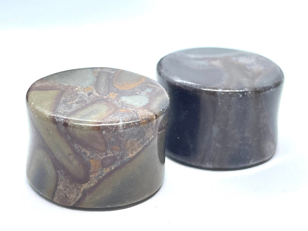OOAK Black Jasper Stone Plugs – 3/4" (19mm)