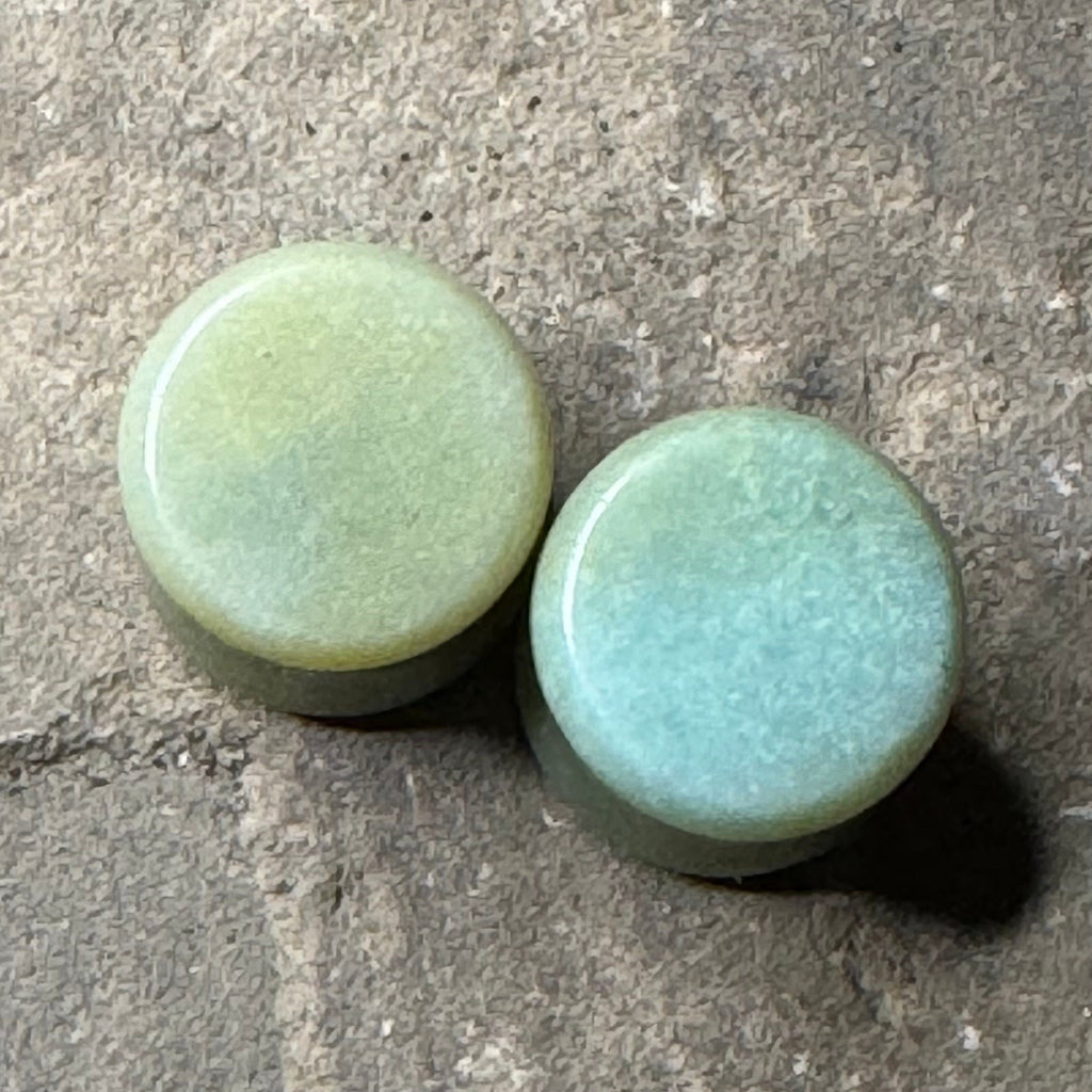OOAK Amazonite Stone Plugs – 9/16" (14mm) Double Flared