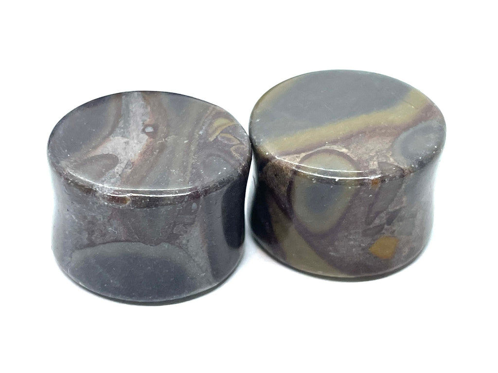 OOAK Black Jasper Stone Plugs – 3/4" (19mm)