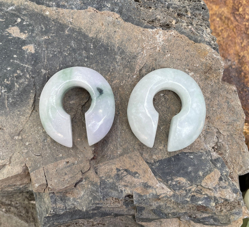 OOAK Light Green Jadeite Donut Earrings – 7/16" (11mm)