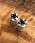 Bone Plugs with Black Star Inlay – Double Flared