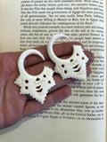 Hand-Carved Bone Gauged Earrings – Openwork Design
