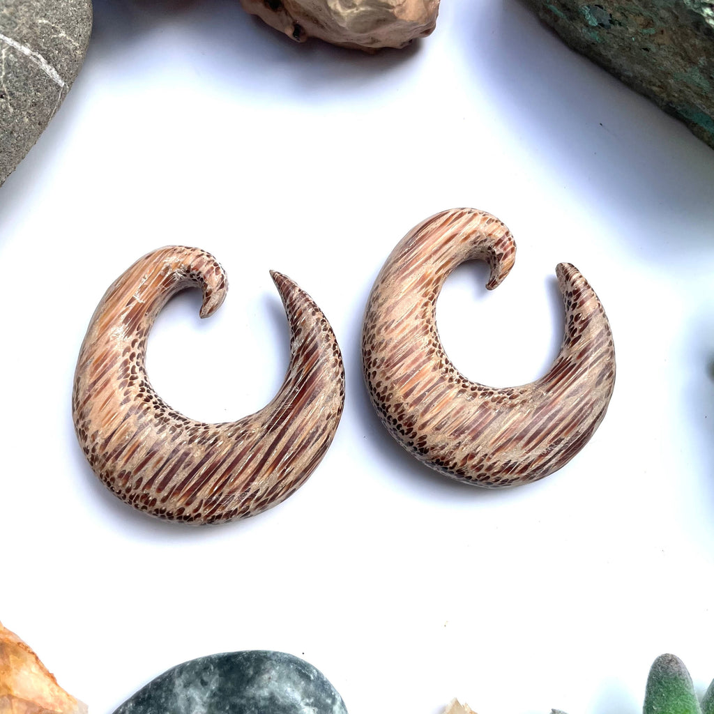 Coconut Wood Thick Hoop Earrings – Limited Stock