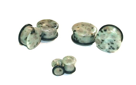 Aqua Blue Dalmatian Jasper Plugs – Single Flared Gauges