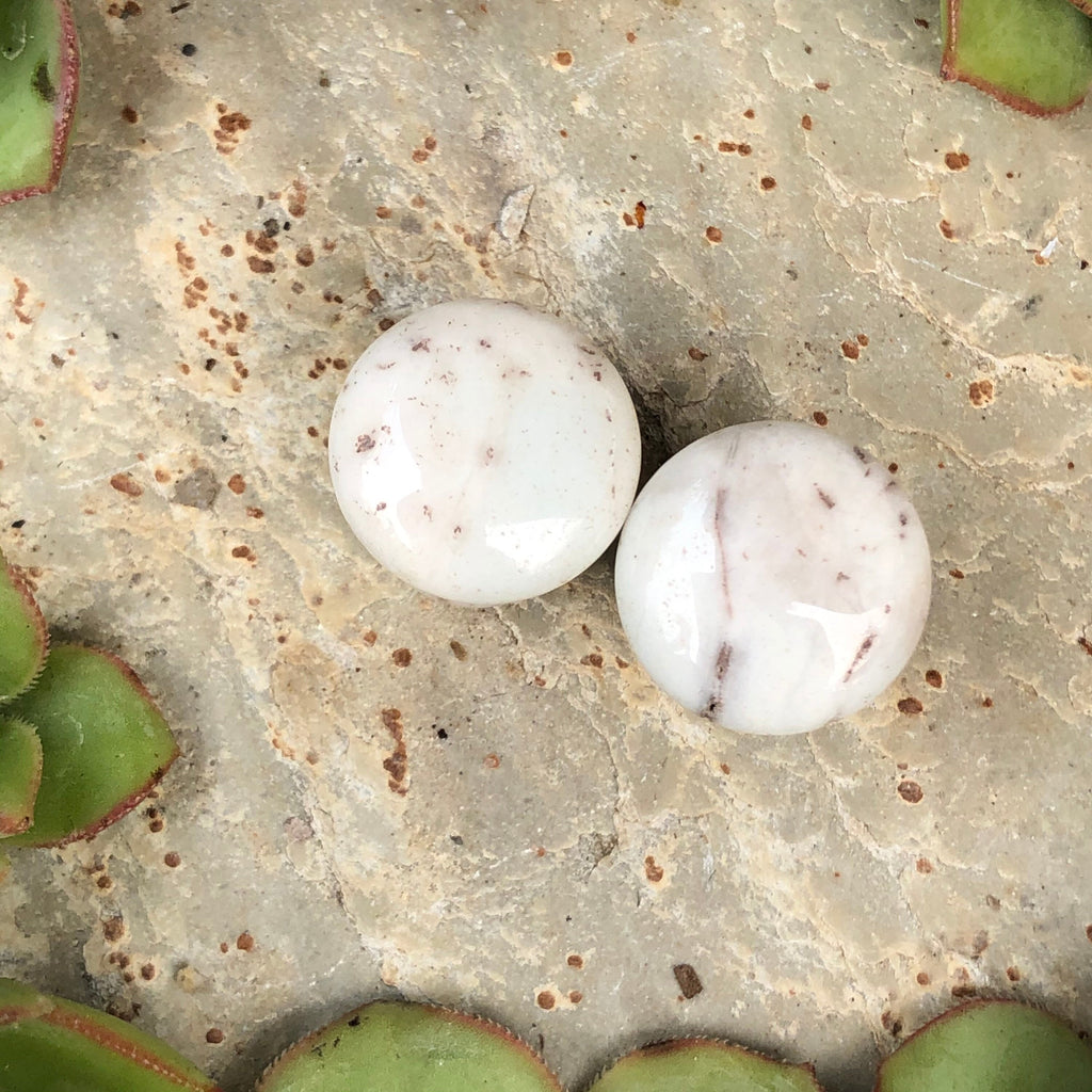 OOAK Pale Beige Stone Plugs – Gemstone Verification Needed