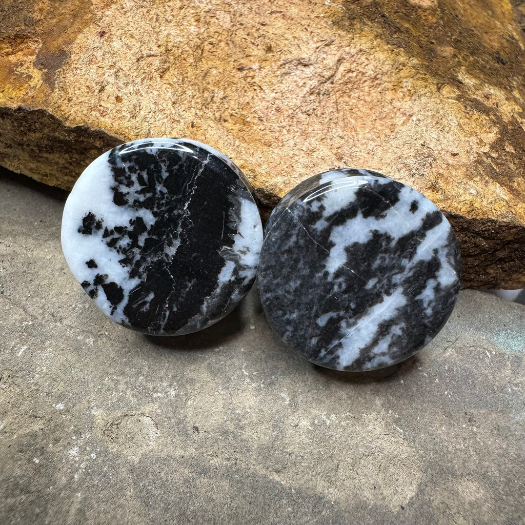 OOAK Zebra Jasper Stone Plugs – 7/8" (22mm)