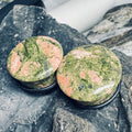 OOAK Unakite Stone Plugs – 1" (25mm) Single Flared