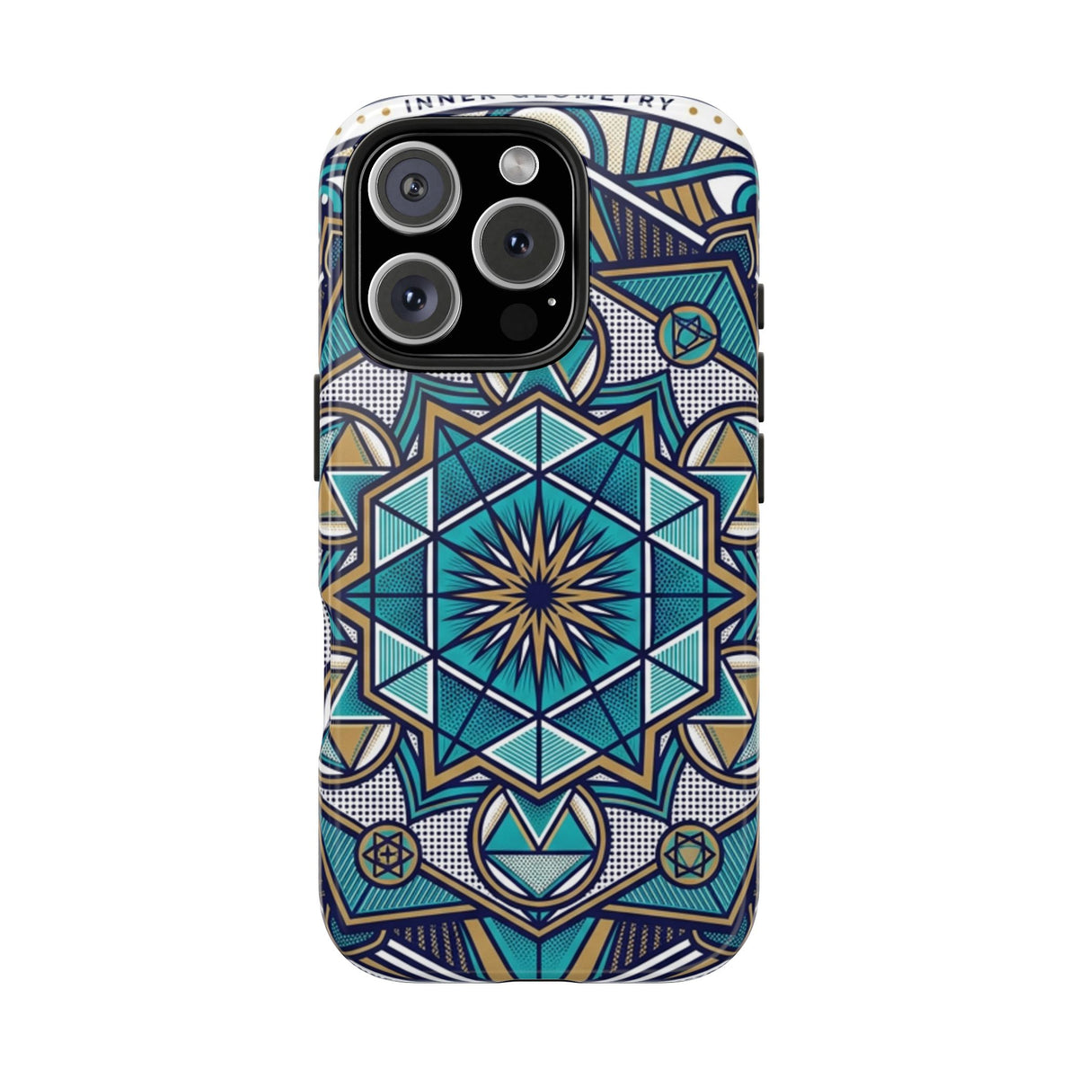 Tough Phone Case — Blue Geometric Mandala Protective Phone Cover