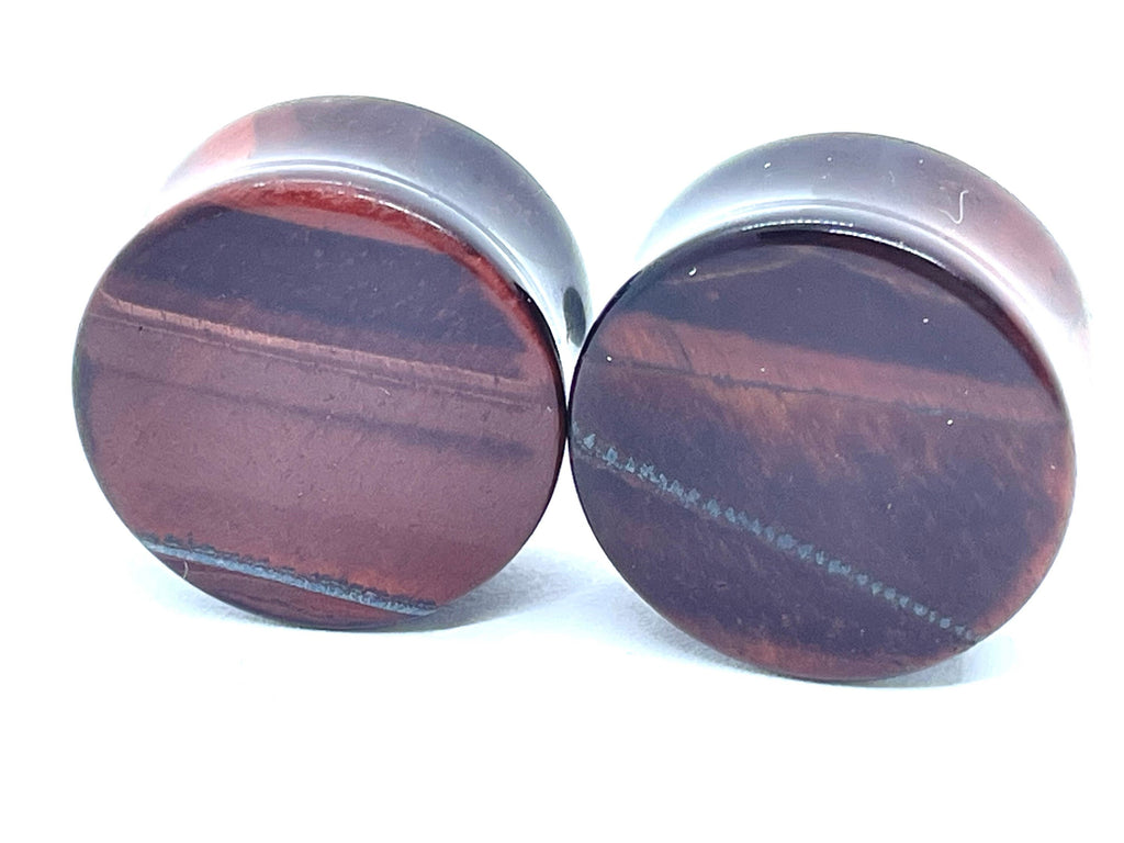 OOAK Red Tiger’s Eye Plugs – 7/8" (22mm)