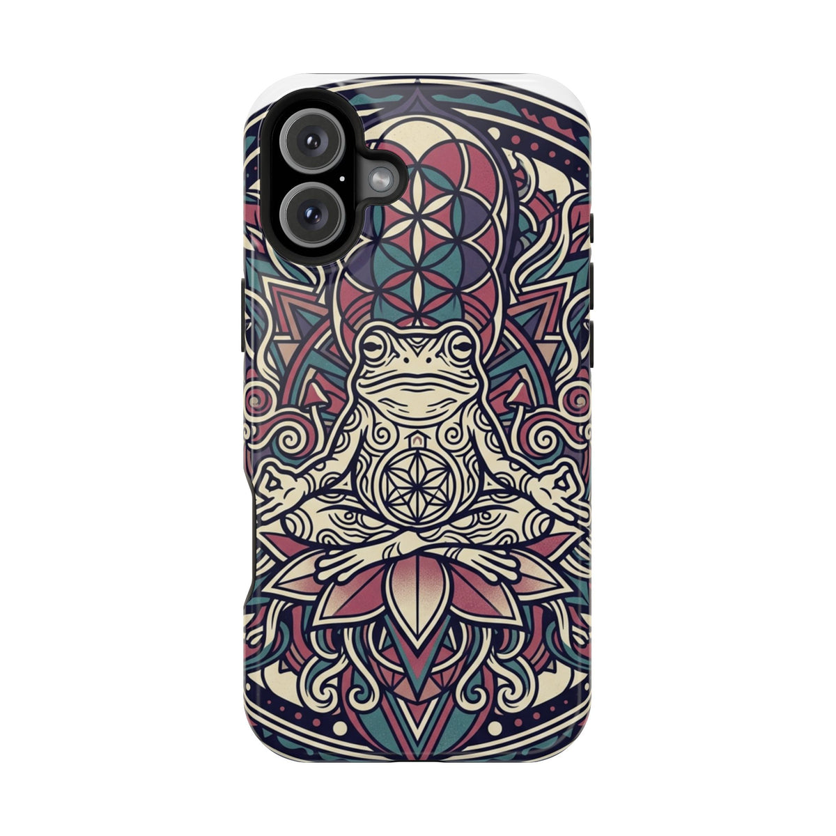 Meditative Frog Mandala Phone Case — Impact‑Resistant Protective Cover