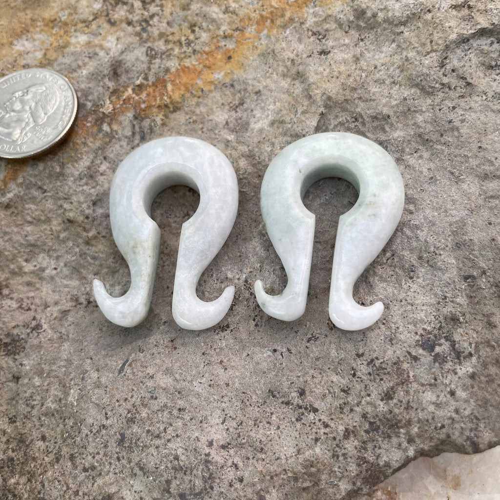 OOAK Jadeite Omega Ear Hangers – 00g (9.5mm)