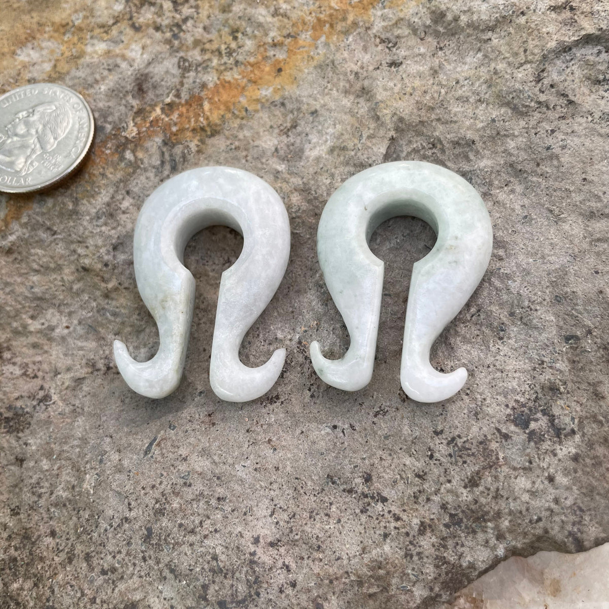 OOAK Jadeite Omega Ear Hangers – 00g (9.5mm)
