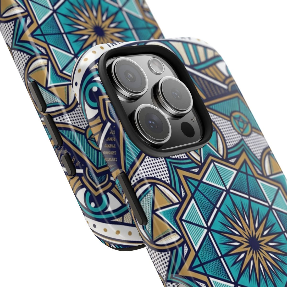 Tough Phone Case — Blue Geometric Mandala Protective Phone Cover