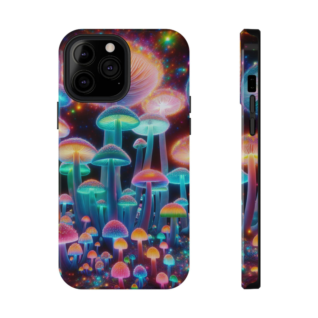 Psychedelic Neon Mushroom Phone Case — Protective Cosmic Art iPhone Cover