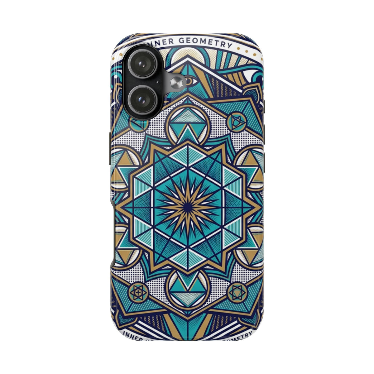 Tough Phone Case — Blue Geometric Mandala Protective Phone Cover