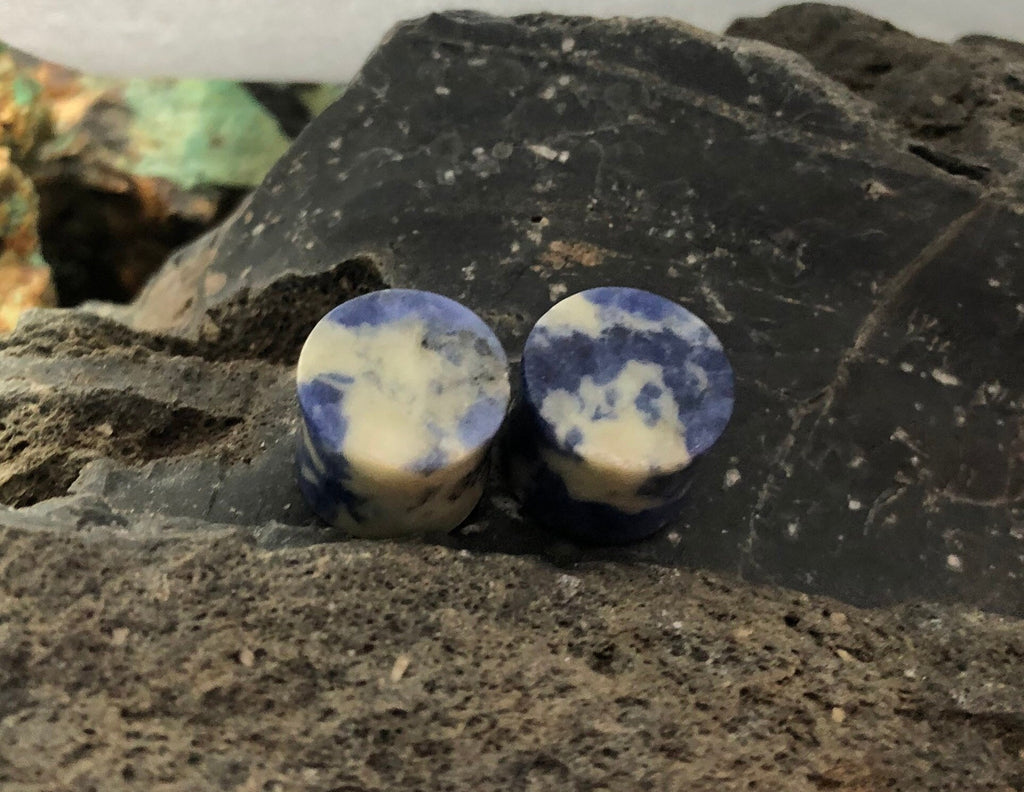 OOAK Sodalite Stone Plugs – 9/16" (14mm)