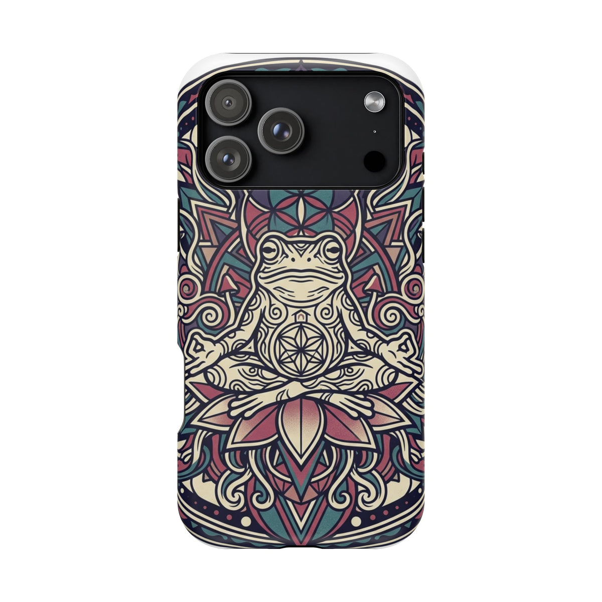 Meditative Frog Mandala Phone Case — Impact‑Resistant Protective Cover