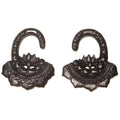 Lotus Basket Ebony Wood Hanging Earrings