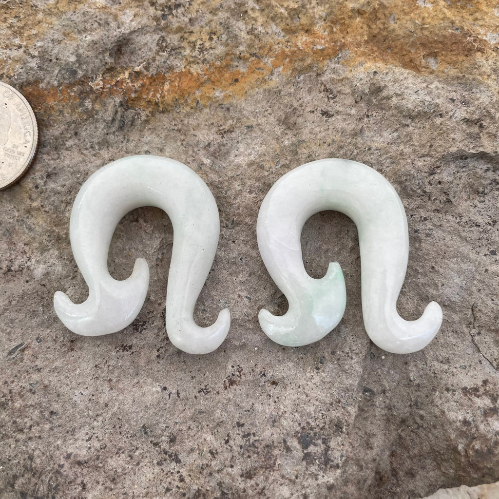 OOAK Jadeite Wave Hook Earrings – 00g (9.5mm)