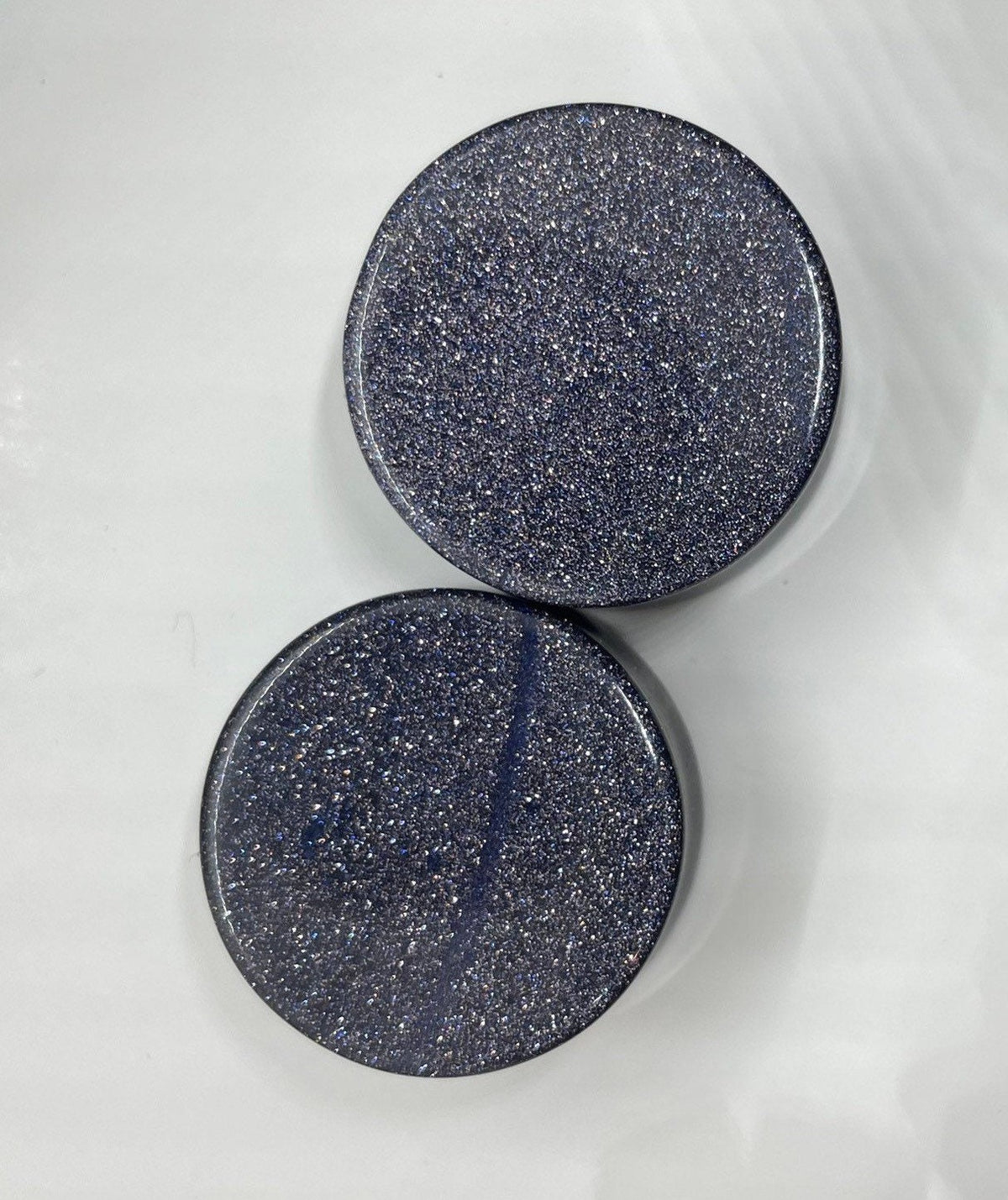 OOAK Blue Goldstone Glass Plugs – 1" (25mm)