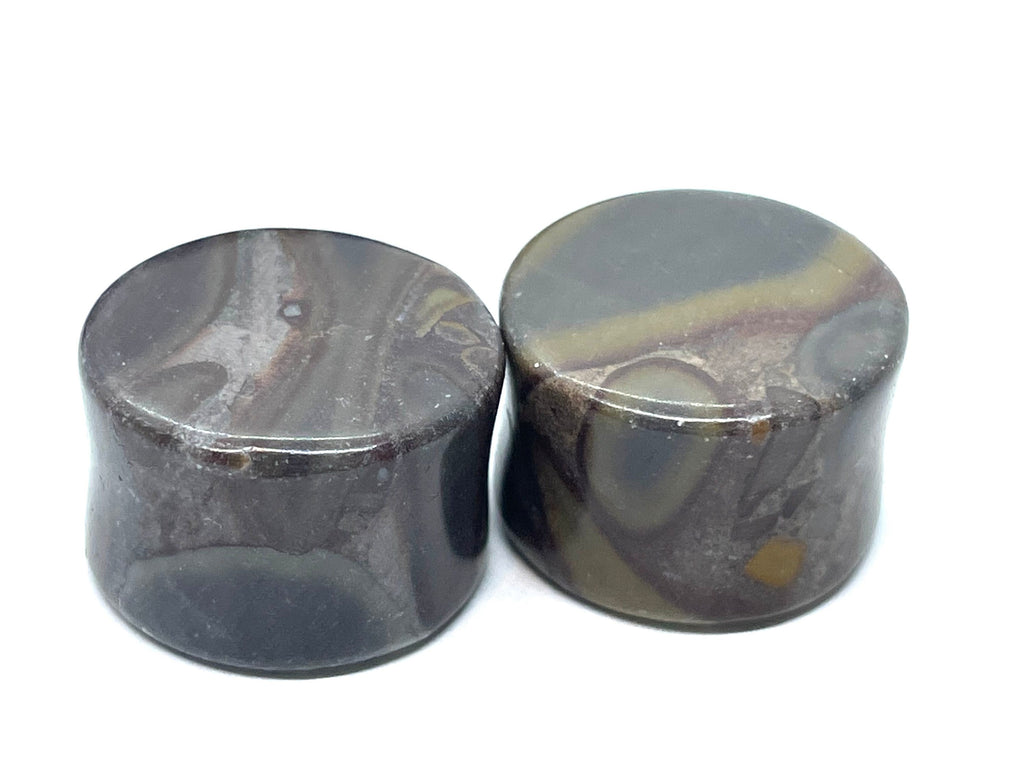 OOAK Black Jasper Stone Plugs – 3/4" (19mm)