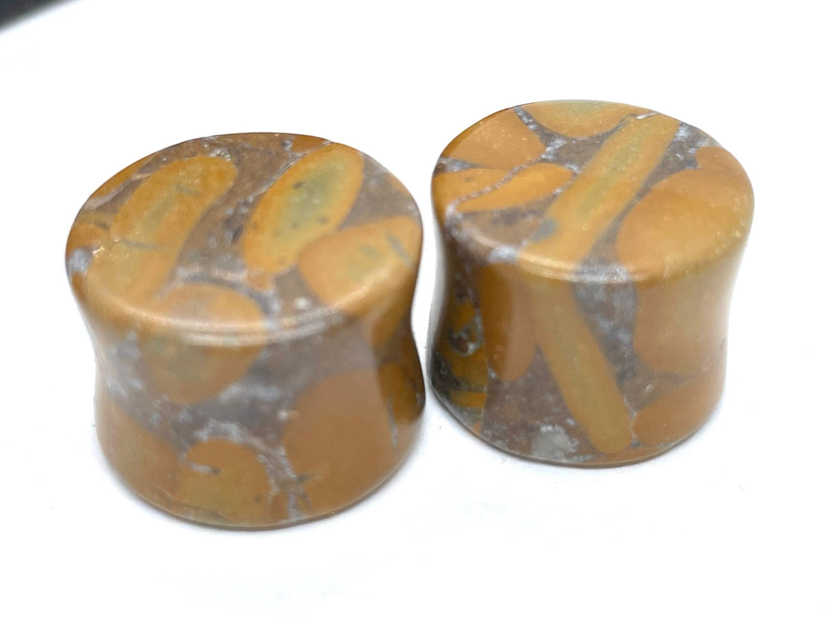 OOAK Jasper Stone Plugs – 5/8" (16mm)