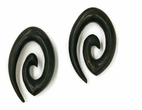 Ebony Wood Diamond Spiral Earrings – Limited Edition