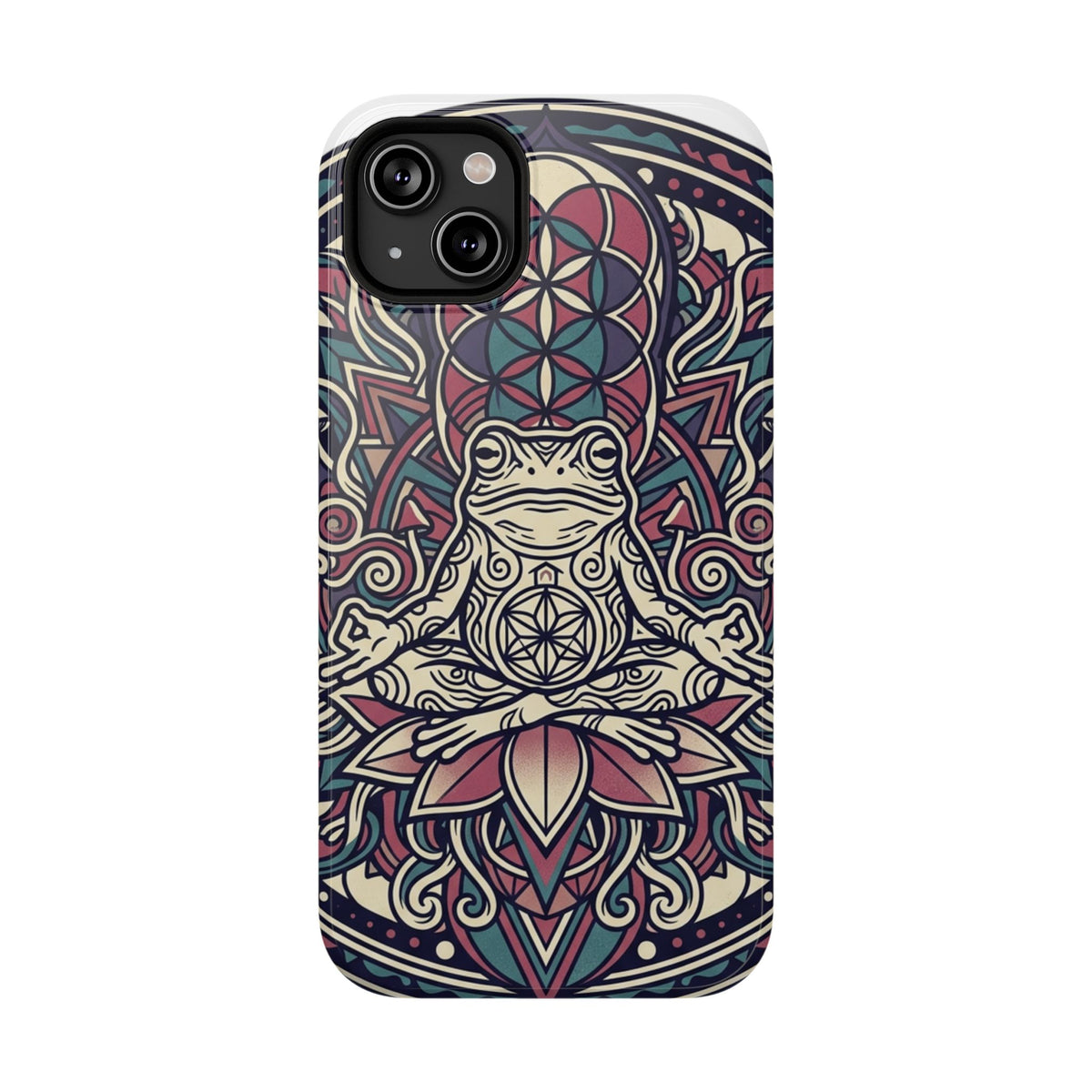 Meditative Frog Mandala Phone Case — Impact‑Resistant Protective Cover