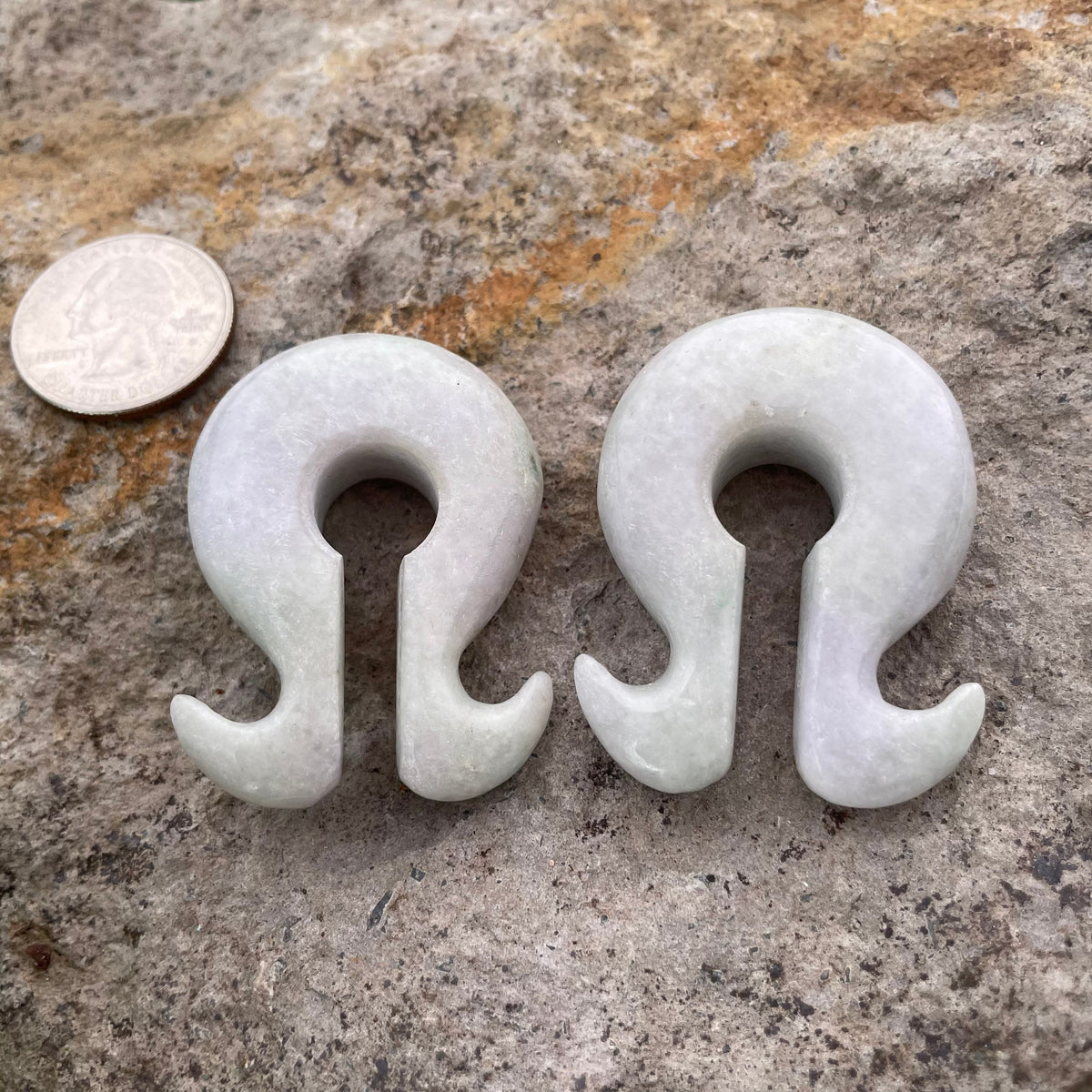 OOAK Jadeite Omega Ear Hangers – 1/2" (13mm)