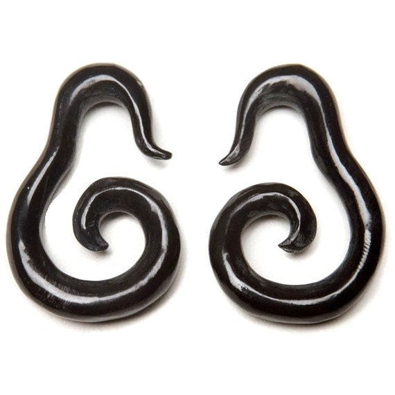 Drop Spiral Horn Hanging Earrings – Organic Gauges