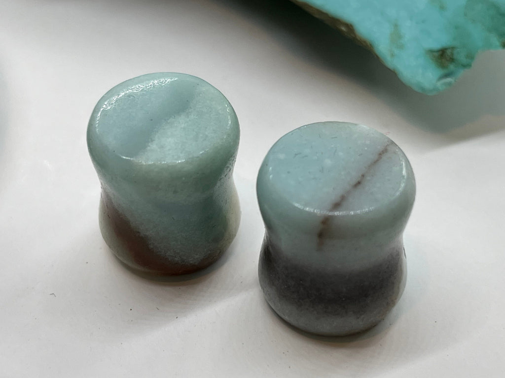 OOAK Amazonite Stone Plugs – 7/16" (11mm)