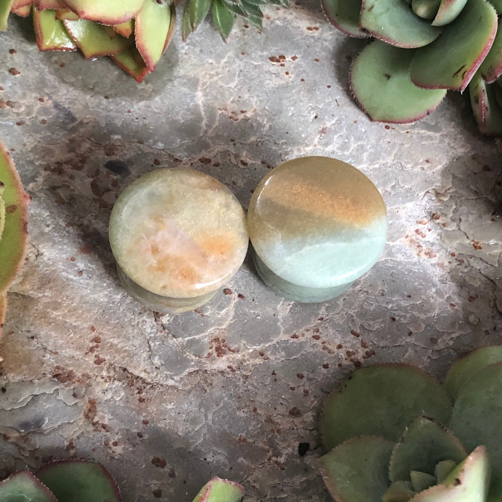 OOAK Amazonite Plugs – 5/8" (16mm) Verify Flare