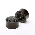 Ebony Wood Star Inlay Plugs – Double Flared Gauges