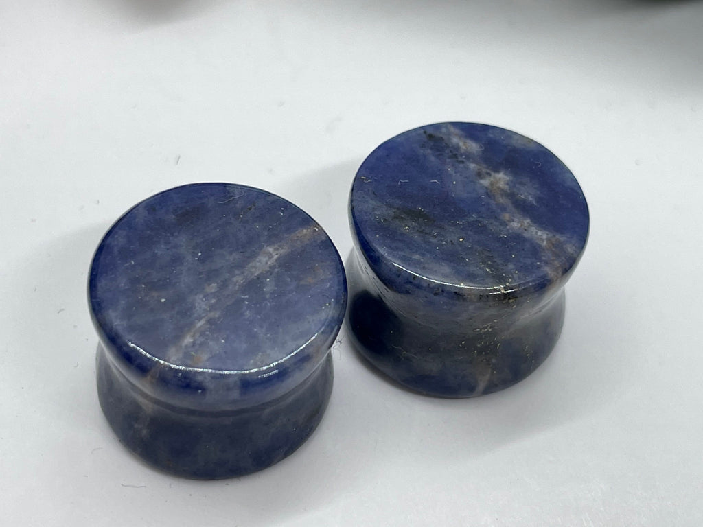 OOAK Sodalite Stone Plugs – 5/8" (16mm)