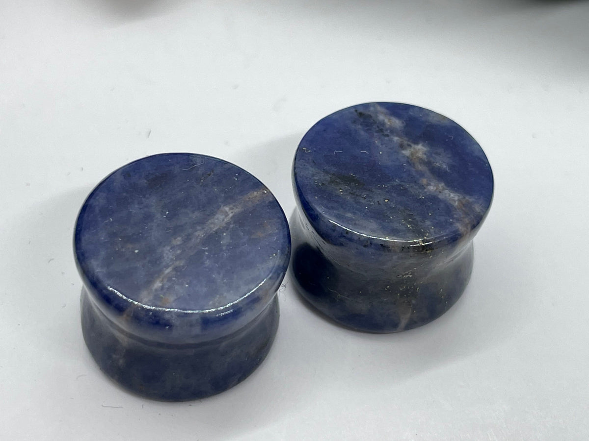 OOAK Sodalite Stone Plugs – 5/8" (16mm)