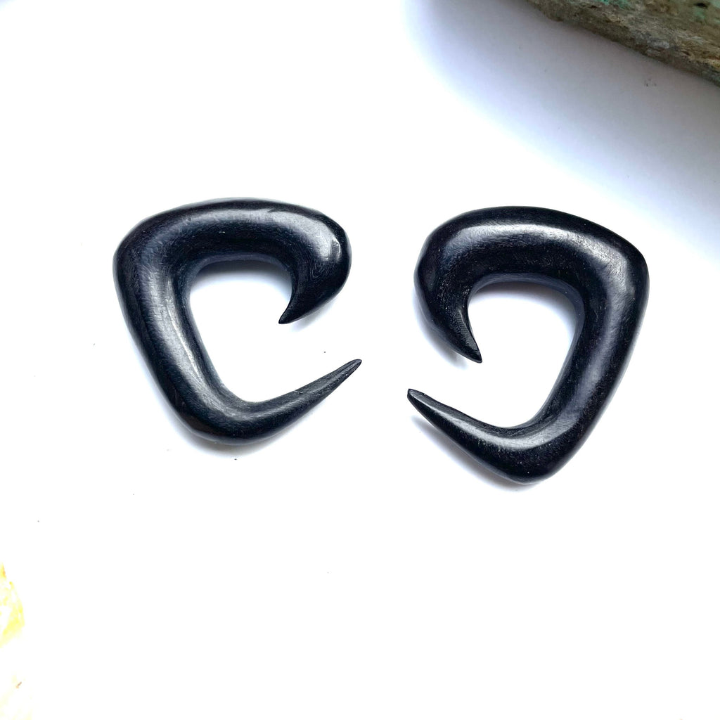 Ebony Wood Tri-Spiral Earrings – Organic Ear Gauges