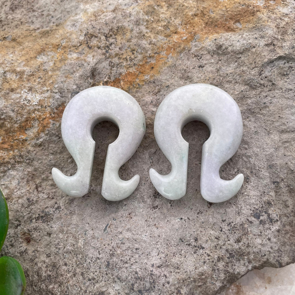 OOAK Jadeite Omega Ear Hangers – 1/2" (13mm)