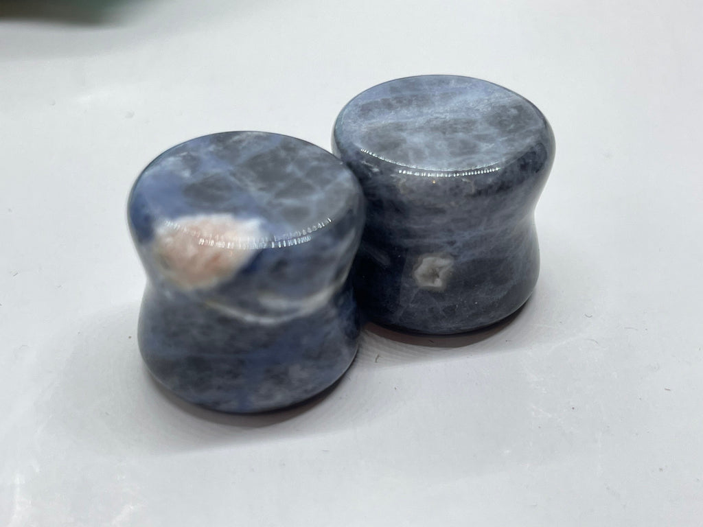 OOAK Sodalite Stone Plugs – 9/16" (14mm)
