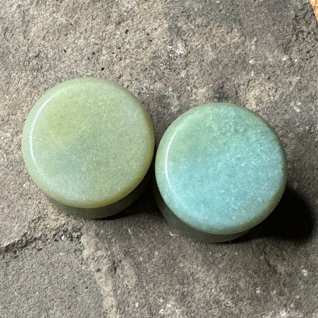 OOAK Amazonite Stone Plugs – 9/16" (14mm) Double Flared