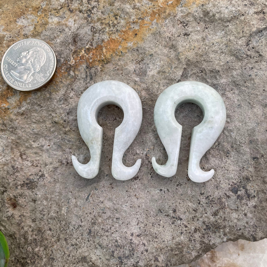 OOAK Jadeite Omega Ear Hangers – 00g (9.5mm)
