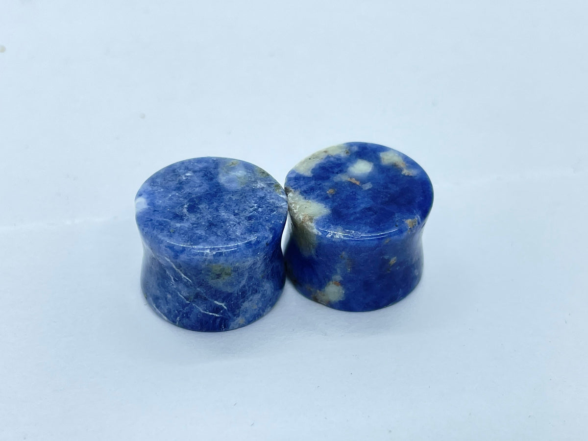 OOAK Sodalite Stone Plugs – 5/8" (16mm)